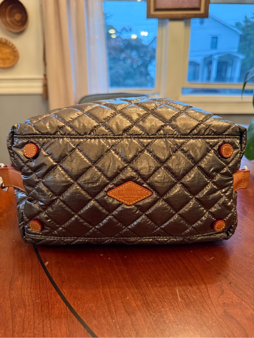 Mz Wallace Sutton Moon Dust Metallic Lacquer Quilted Bag - Picture 9 of 11